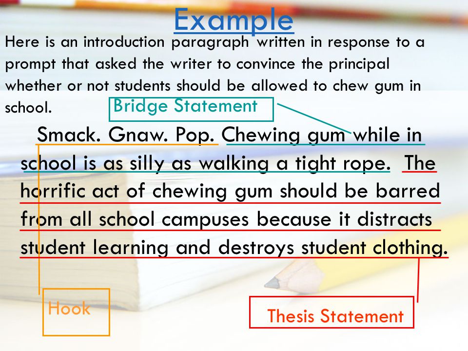 how to write a hook bridge and thesis sentence